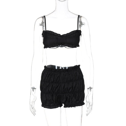 Smocked ruched solid cami pant set  | Festival Outfits Women