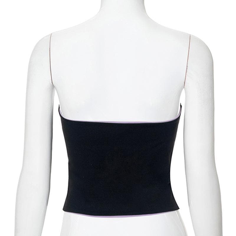 Contrast backless 2-way tube top  | Festival Outfits Women