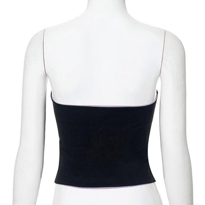 Contrast backless 2-way tube top  | Festival Outfits Women