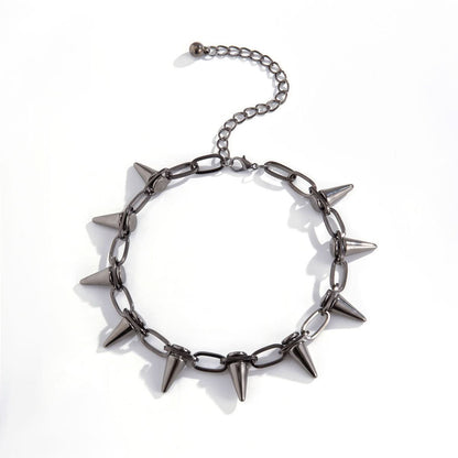 Rivet decor metal chain choker necklace  | Festival Outfits Women