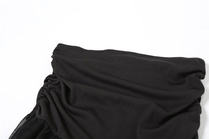 Ruched ruffle mesh mini skirt  | Festival Outfits Women