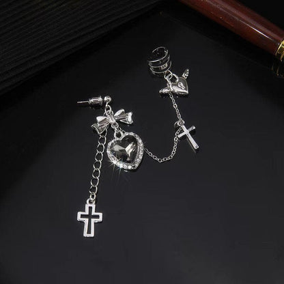 Bowknot heart cross drop earrings  | Festival Outfits Women