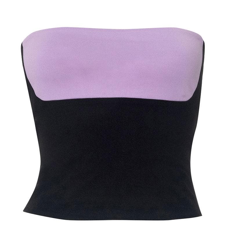 Contrast backless 2-way tube top  | Festival Outfits Women