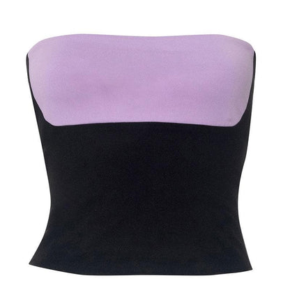 Contrast backless 2-way tube top  | Festival Outfits Women