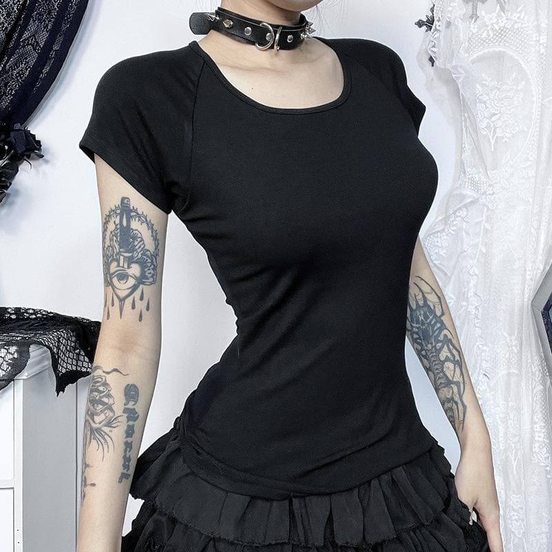 Short sleeve round neck print mesh top  | Festival Outfits Women