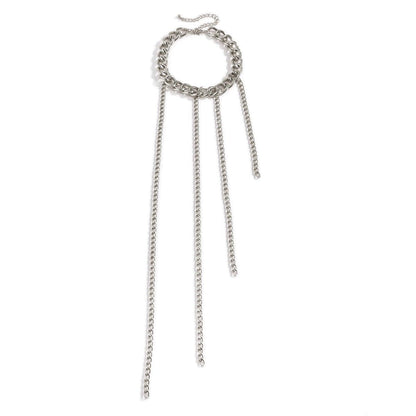 Cuban tassels metal chain choker necklace  | Festival Outfits Women