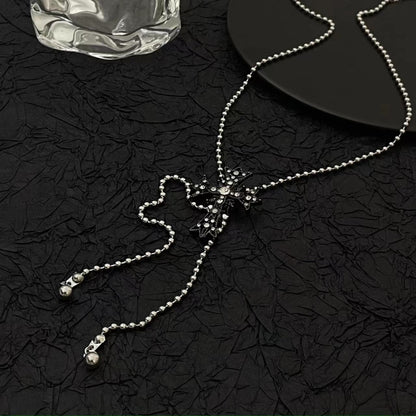 Rhinestone cross pendant adjustable necklace  | Festival Outfits Women
