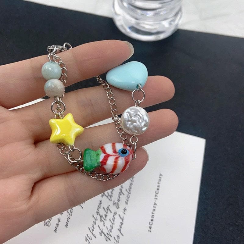 Multicolor star metal chain bracelet  | Festival Outfits Women