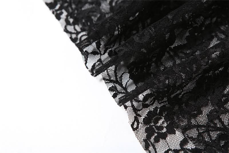 Lace mesh patchwork ruched ruffle midi skirt  | Festival Outfits Women