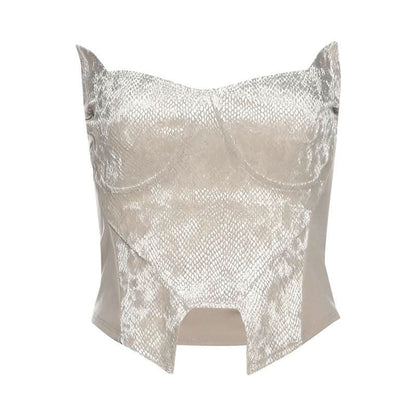Textured solid backless tube crop top  | Festival Outfits Women