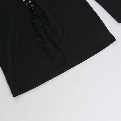 Long sleeve lace up mini dress  | Festival Outfits Women