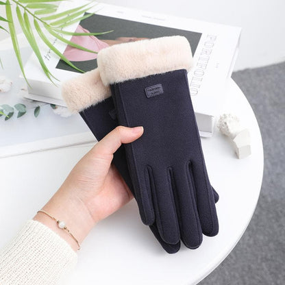 Touch screen Windproof tag fluffy gloves