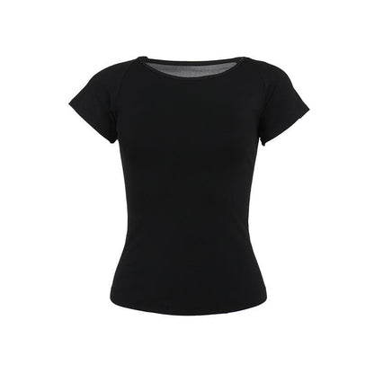 Short sleeve round neck print mesh top  | Festival Outfits Women