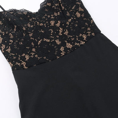 Lace patchwork v neck backless cami maxi dress  | Festival Outfits Women