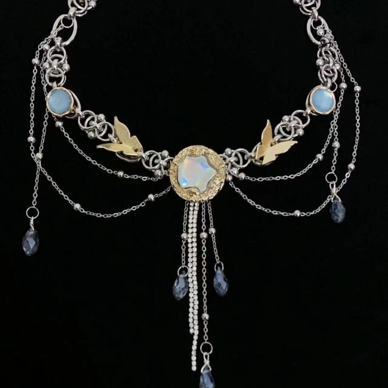 Butterfly pendant print choker necklace  | Festival Outfits Women