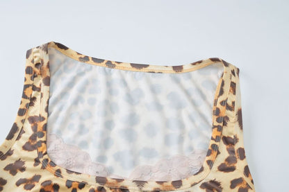 Square neck leopard print mini dress  | Festival Outfits Women  | Leopard Print Mini Dress