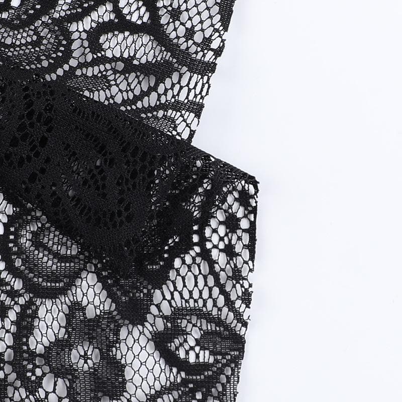Halter backless lace flower pattern solid top  | Festival Outfits Women