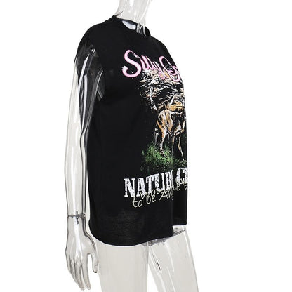 Sleeveless crewneck print top  | Festival Outfits Women