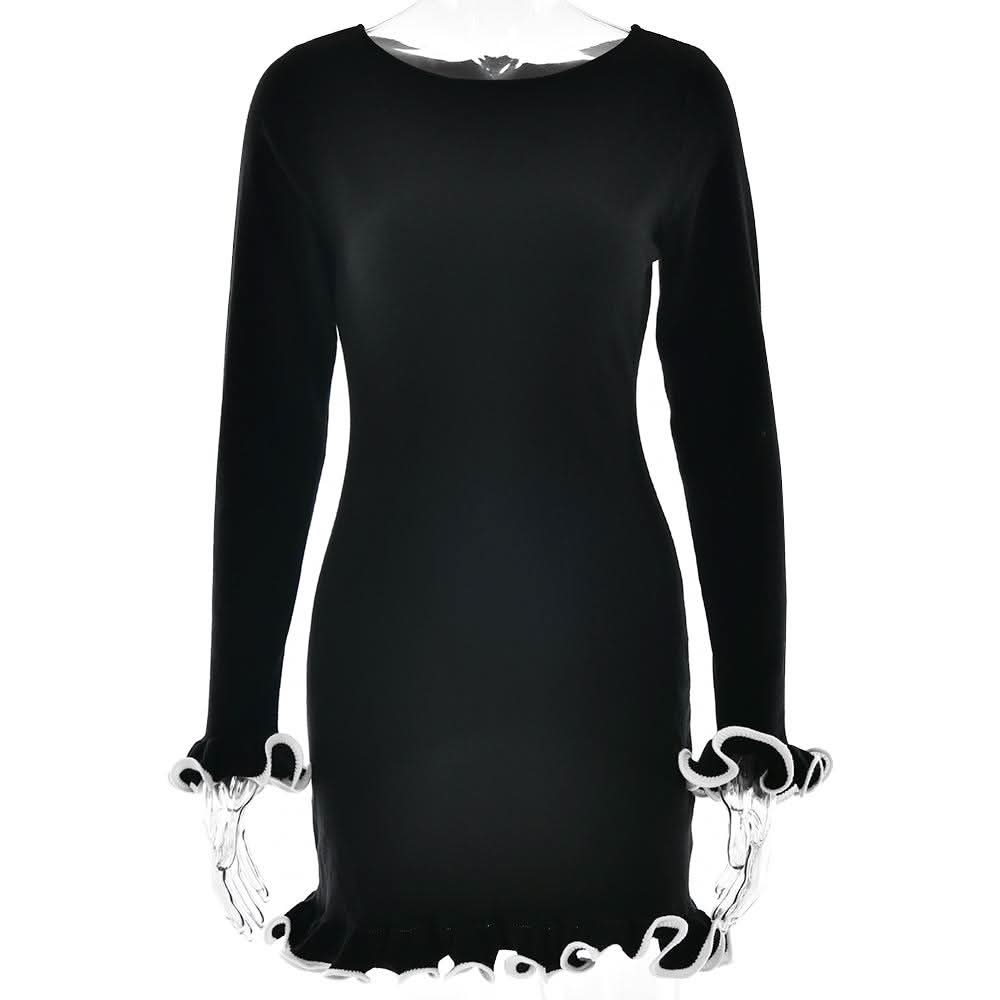 Long sleeve ruffle mini dress  | Festival Outfits Women