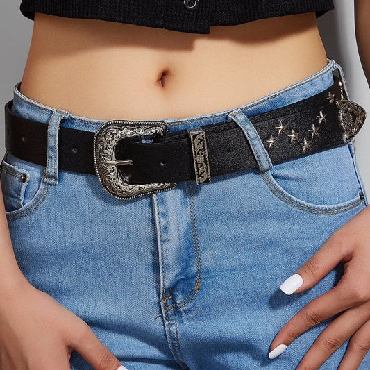Star PU leather adjustable belt  | Festival Outfits Women