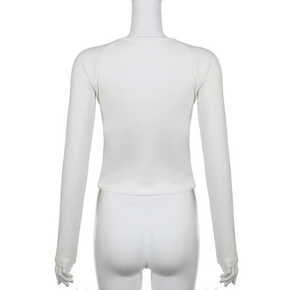 Fluffy patchwork solid long sleeve self tie top