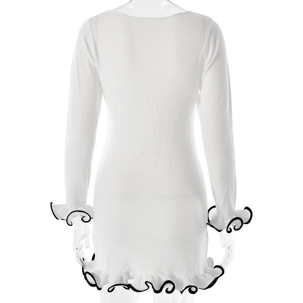 Long sleeve ruffle mini dress  | Festival Outfits Women