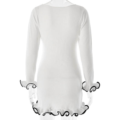 Long sleeve ruffle mini dress  | Festival Outfits Women