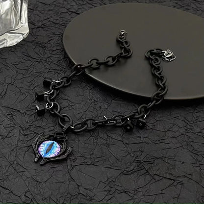 Eye pendant beaded o ring choker necklace  | Festival Outfits Women