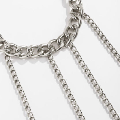 Cuban tassels metal chain choker necklace  | Festival Outfits Women