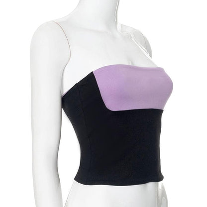 Contrast backless 2-way tube top  | Festival Outfits Women