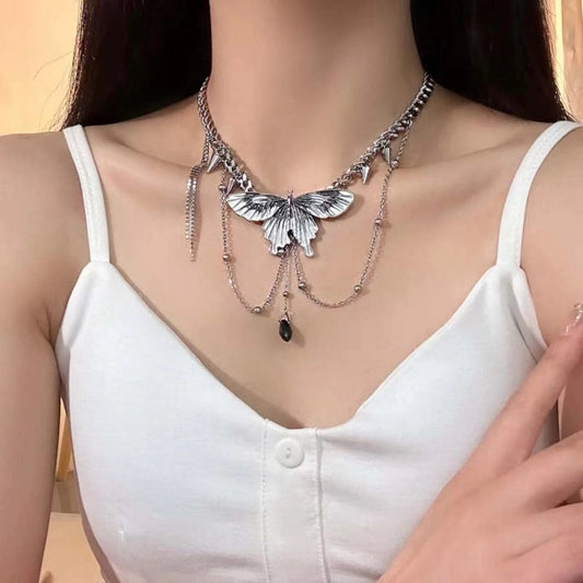 Butterfly rivet pendant necklace  | Festival Outfits Women