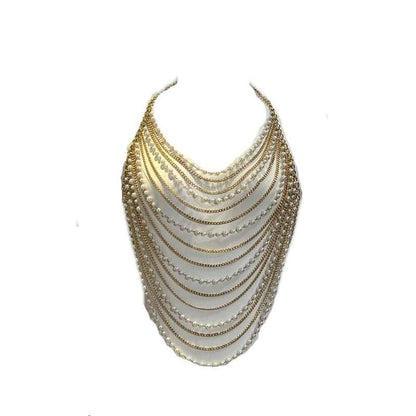 Halter metal chain beaded hollow out cut out top  | Festival Outfits Women