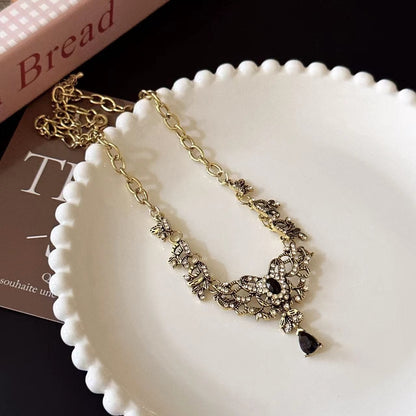 Butterfly pendant rhinestone necklace  | Festival Outfits Women