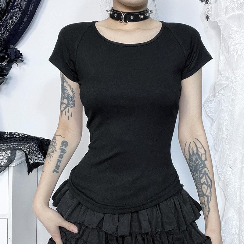 Short sleeve round neck print mesh top  | Festival Outfits Women