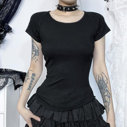 Short sleeve round neck print mesh top  | Festival Outfits Women