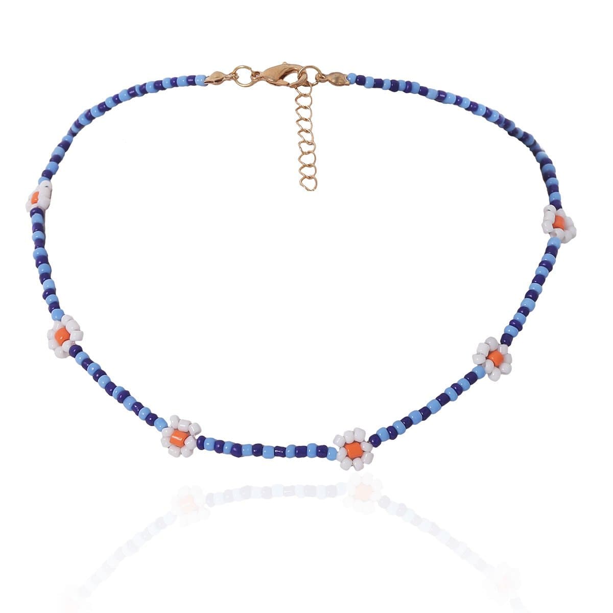 Flower beaded multicolor anklet