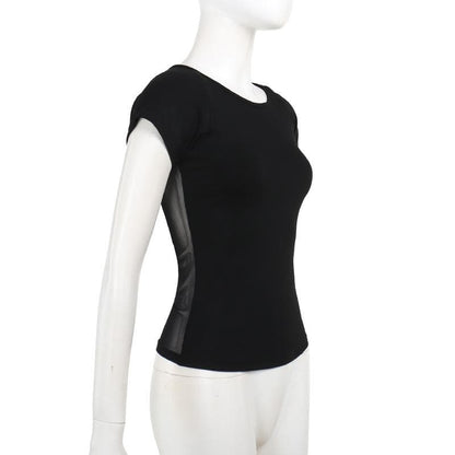 Short sleeve round neck print mesh top  | Festival Outfits Women