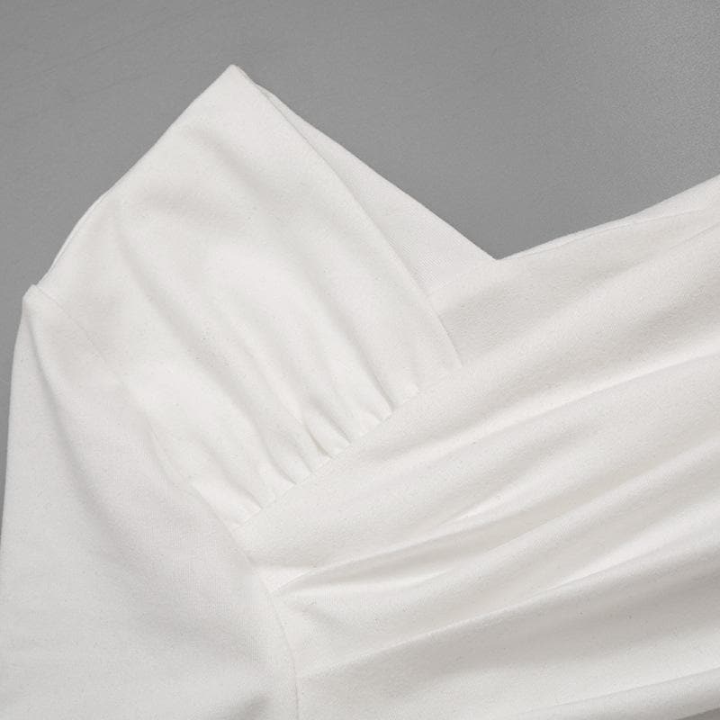 Ruched off shoulder solid irregular top  | Festival Outfits Women