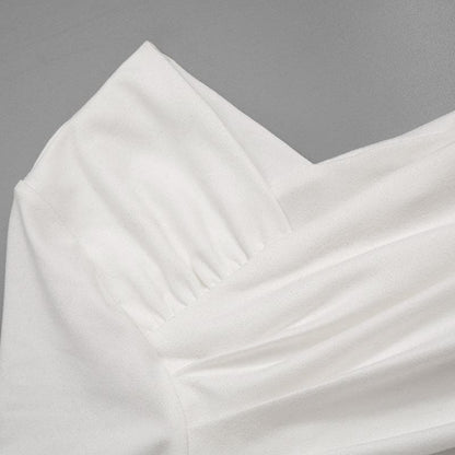 Ruched off shoulder solid irregular top  | Festival Outfits Women