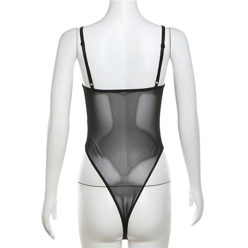 Patchwork v neck lace contrast bodysuit  | Festival Outfits Women
