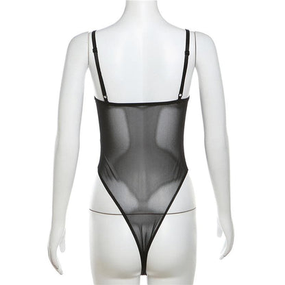Patchwork v neck lace contrast bodysuit  | Festival Outfits Women
