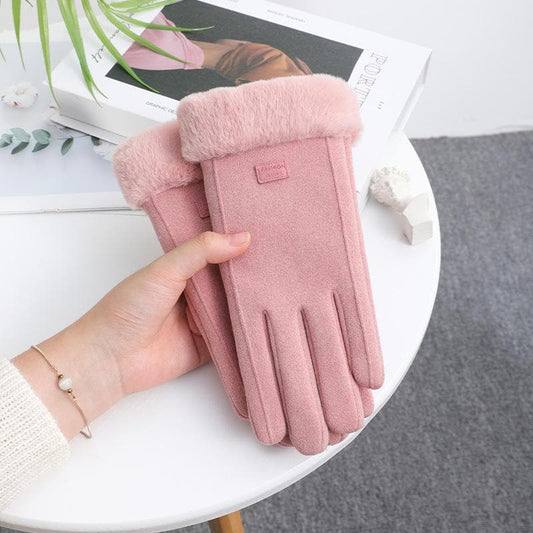 Touch screen Windproof tag fluffy gloves