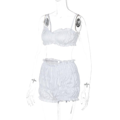 Smocked ruched solid cami pant set  | Festival Outfits Women