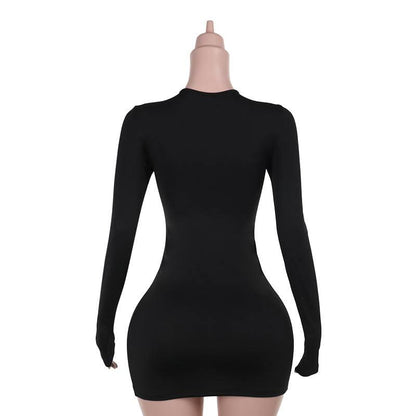 Long sleeve lace up mini dress  | Festival Outfits Women