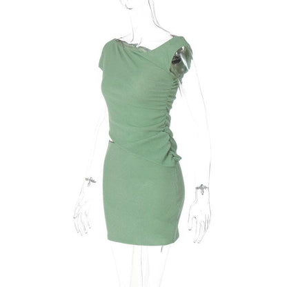 Off shoulder ruched mini skirt set  | Festival Outfits Women