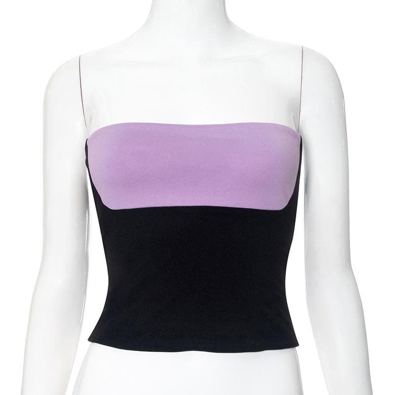 Contrast backless 2-way tube top  | Festival Outfits Women