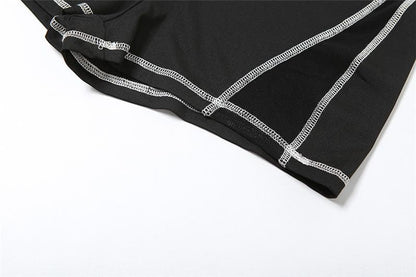 High neck stitch zip-up tank romper  | Festival Outfits Women