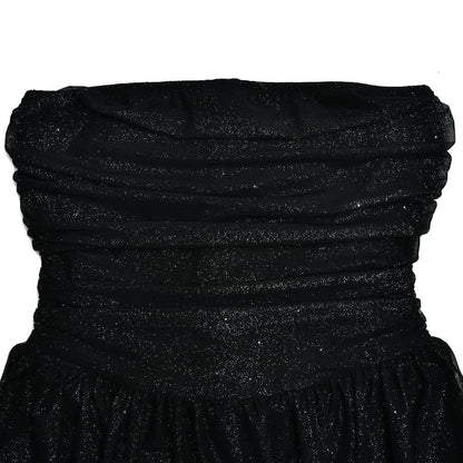 Ruched backless glitter mesh tube mini dress  | Festival Outfits Women