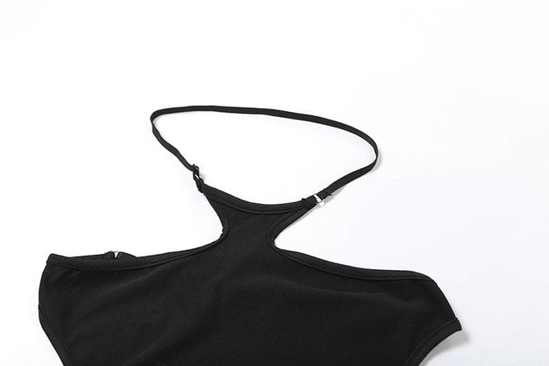 Halter hollow out solid backless pant set  | Festival Outfits Women