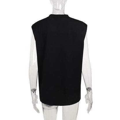 Sleeveless crewneck print top  | Festival Outfits Women